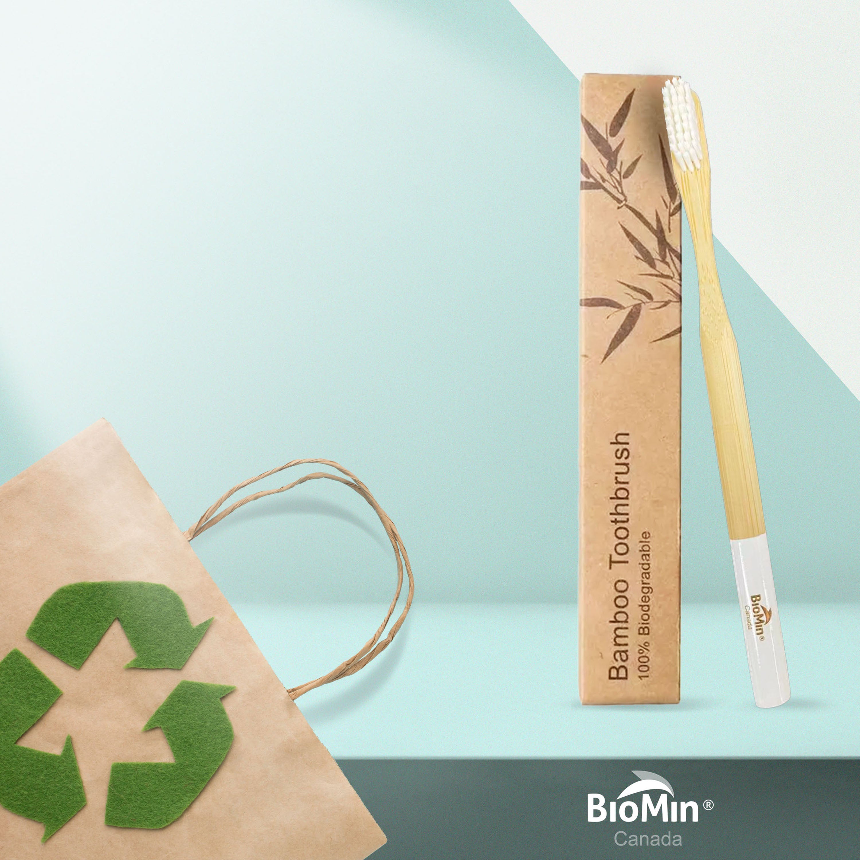Cepillo de dientes de bambú biodegradable sostenible